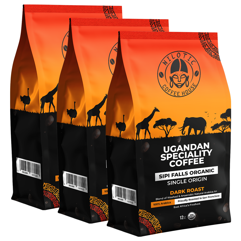 Dark Roast Ugandan Sipi Falls - Specialty Coffee (Single-Origin) - 12oz Pack of 3